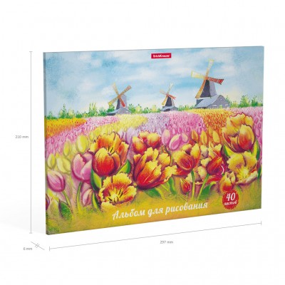 Альбом для рисования на клею ErichKrause® Цветущая Голландия, А4, 40 листов	(5шт/уп)